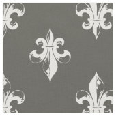 Tissu Gris-foncé et White Fleur De Lis Pattern (Fermer)