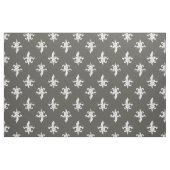 Tissu Gris-foncé et White Fleur De Lis Pattern (Fat Quarter)