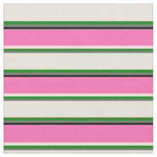 Tissu Gris foncé, vert, beige, rose chaud et noir