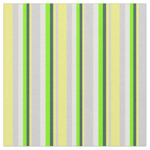 Tissu Gris, Jaune, Ardoise foncée Gris, Vert & Crème à l