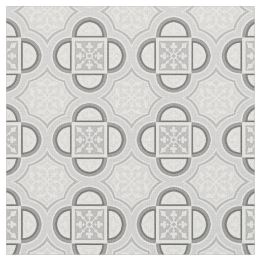 Tissu gris Quatrefoil (Fermer)