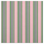 Tissu Gris, rose clair et Motif vert (Échantillon)