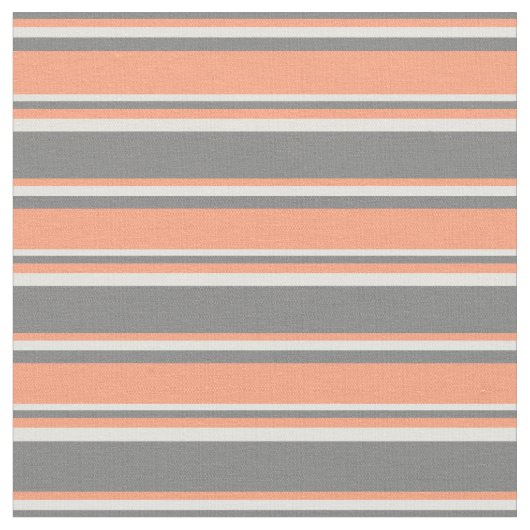 Tissu Gris, Saumon clair et lignes jaune clair (Fermer)