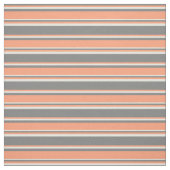 Tissu Gris, Saumon clair et lignes jaune clair (Échantillon)