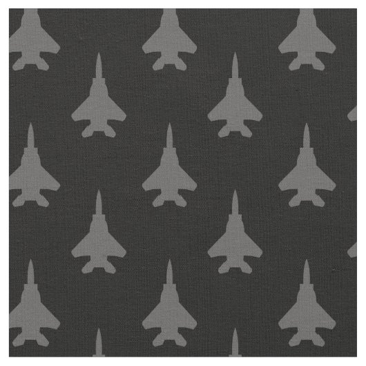 Tissu Gris sur le Motif de vol F-15E noir (Fermer)