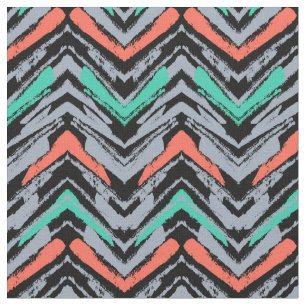 Tissu Gris, Teal, et motif tiré par la main de corail d