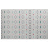 Tissu Gris Turquoise Et Rouge (Yard)