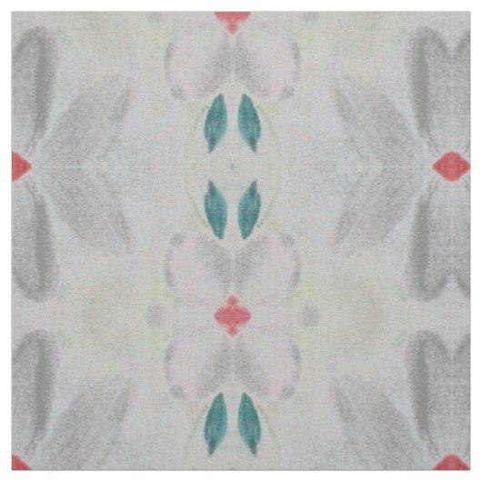 Tissu Gris Turquoise Et Rouge (Échantillon)