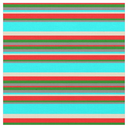 Tissu Gris, Vert, Rouge, Tan et Aqua (Fermer)