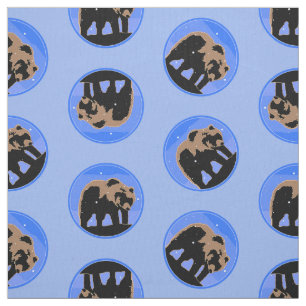 Tissu Grizzly Bear en hiver - Art original de la faune