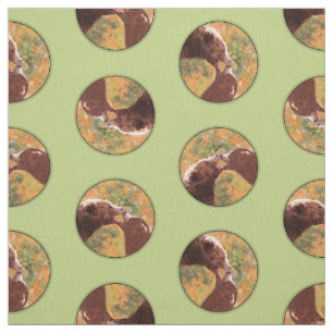 Tissu Grizzly Bear Mère et Cub Peinture Faune Art