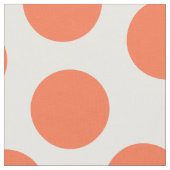 Tissu Gros points orange sur Motif blanc (Fermer)