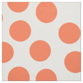 Tissu Gros points orange sur Motif blanc (Échantillon)