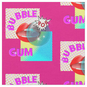 Tissu Grosse Pop Art Rétro Bubble Gum Lièvres