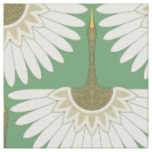 Tissu grues art déco vert prairie (Fermer)
