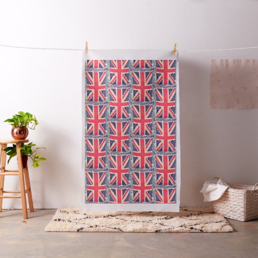 Tissu Grunge de DRAPEAU d'UNION JACK + votre idée (In Situ)