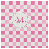 Tissu Guingan Checkered de ton rose blanc (Fermer)