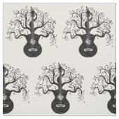 Tissu Guitare arbre de vie et notes musicales (Échantillon)