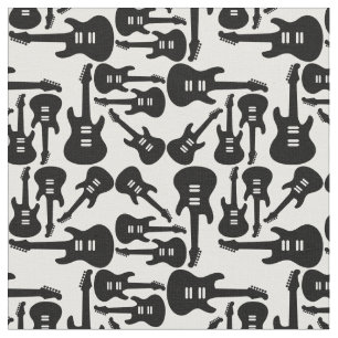 Tissu Guitares électriques Vintages Thème de musique n
