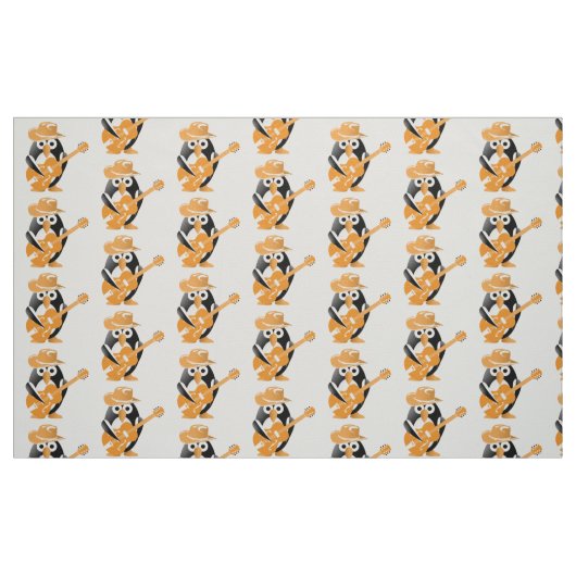Tissu Guitariste pingouin (Fat Quarter)