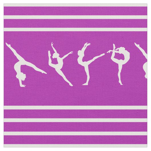 Tissu Gymnastique rayée pourpre et blanche (Fermer)