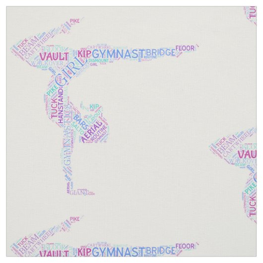 Tissu Gymnastique Word Art Version 4 Fabric (Échantillon)