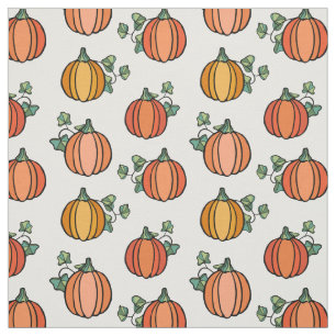 Tissu Halloween Automne Orange Citrouille Motif