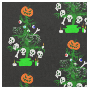 Tissu halloween cauchemar noël arbre citrouille