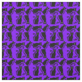 Tissu halloween chat noir sorcière violet (Échantillon)