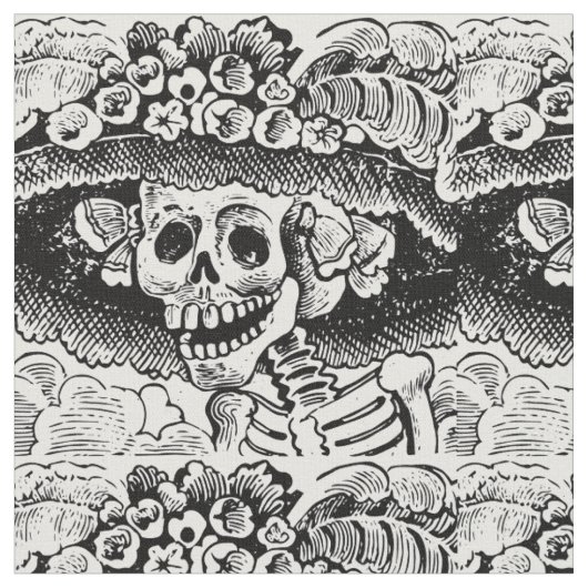Tissu Halloween florale Vintage (Fermer)