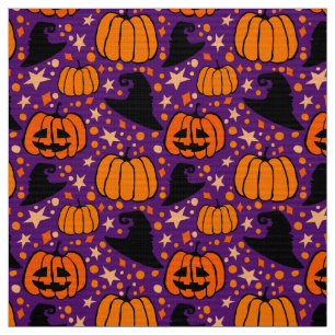 Tissu Halloween Jack O'Lantern Et Casquette De Sorcière