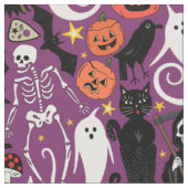 Tissu Halloween rétro violet (Fermer)