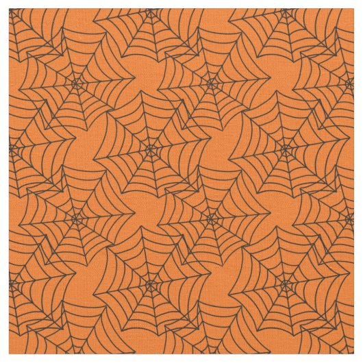 Tissu Halloween Spider Web Orange (Fermer)