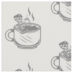 Tissu halloween squelette tasse de café vintage retro