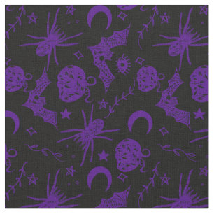 Tissu Halloween violet magique