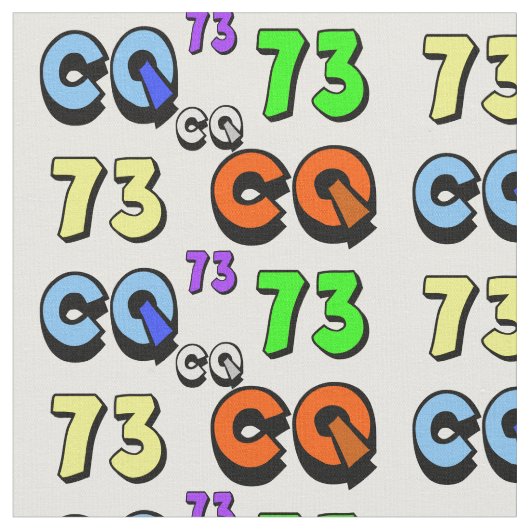 Tissu Ham Radio Fabric 73 et CQ (Fermer)