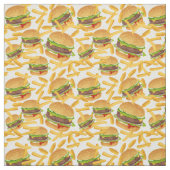 Tissu Hamburgers et frites (Échantillon)