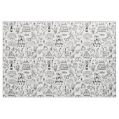 Tissu hand drawn wedding marriage champagne fountain (Fat Quarter)