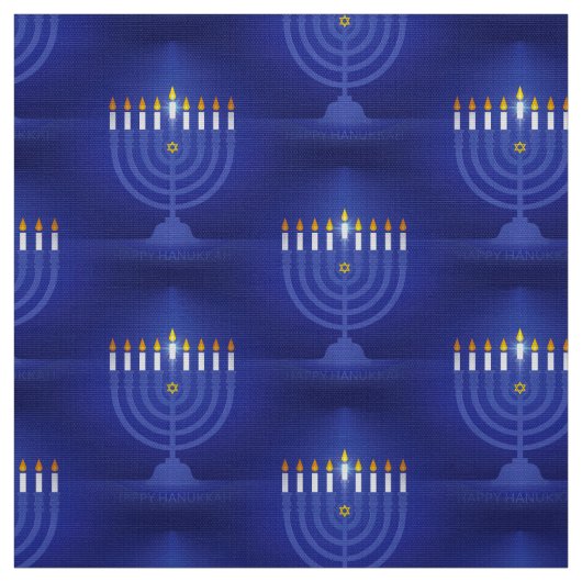 tissu hanoukka bleu heureux (Échantillon)