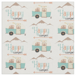 Tissu Happy Camper Cute Retro RV