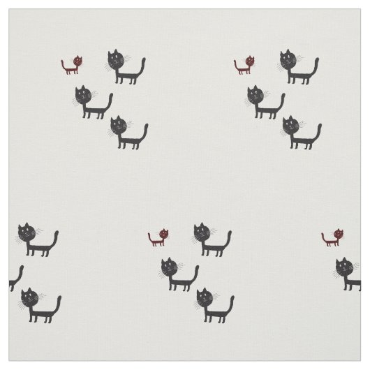 Tissu Happy Cats Lyhographie Design Fabric (Échantillon)