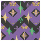 Tissu Harlequins Perles Masque Fleur de Lis Mardi Gras (Fermer)