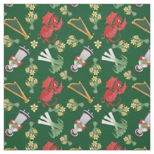 Tissu Harpes de jonquilles de poireaux de dragons de