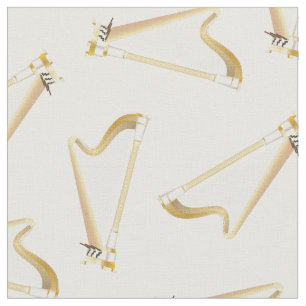 Tissu Harps Music Musicien Décor Blanc De La Salle