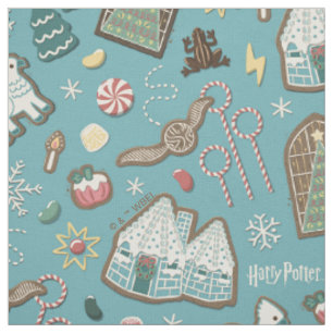 Tissu HARRY POTTER™ HOGWARTS™ Motif de cookies de Noël