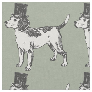 Tissu haut chapeau chien beagle ironique