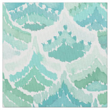 HAUT ECHELON Seafoam Green Scallop Print Fabric