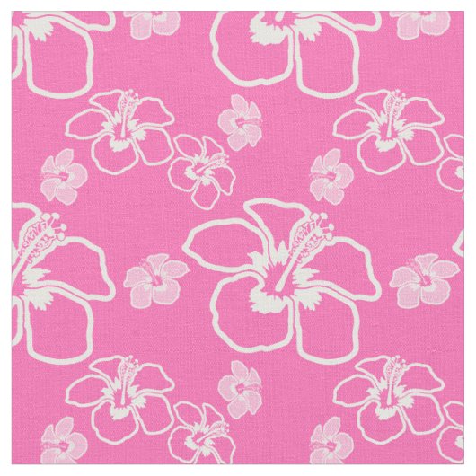 Tissu Hawaïen rose de ketmie (Fermer)
