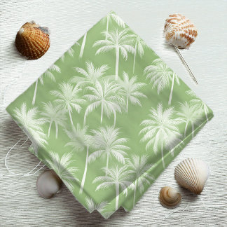 Tissu Hawaiian Palm Tree Silhouette Motif Green ID1093