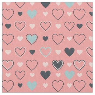 Tissu Hearts Valentine Motif